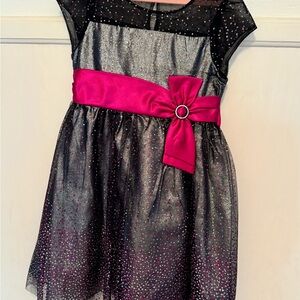 Jona Michelle Glittery Black Dress with Pink Accents